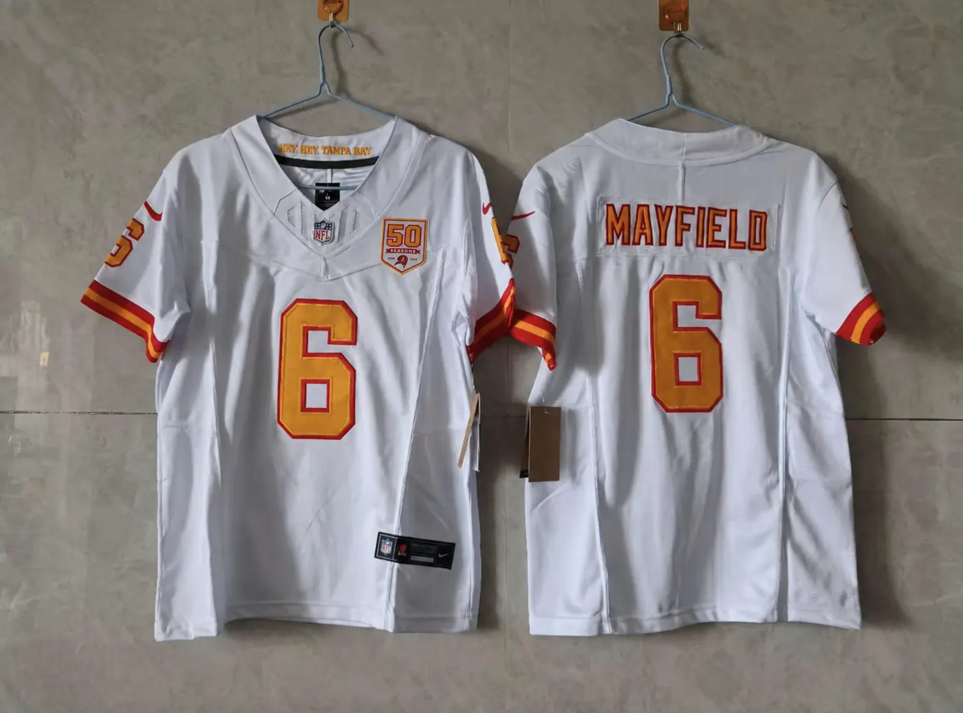 TAMPA BAY BUCCANEERS BAKER MAYFIELD WHITE Creamsicle 50 YEAR ANNIVERSARY