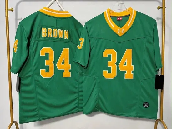 NOTRE DAME FIGHTING IRISH DRAYK BROWN GREEN AND GOLD JERSEY