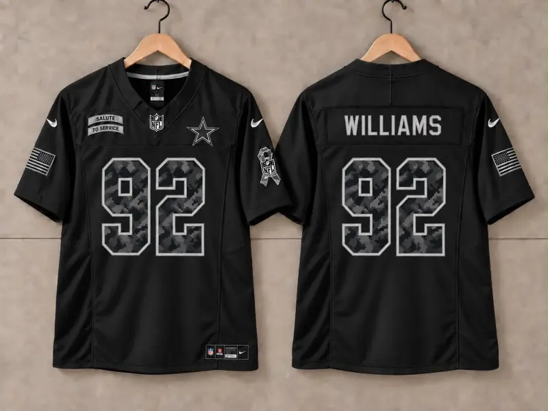 DALLAS COWBOYS QUINNEN WILLIAMS BLACK SALUTE TO SERVICE JERSEY