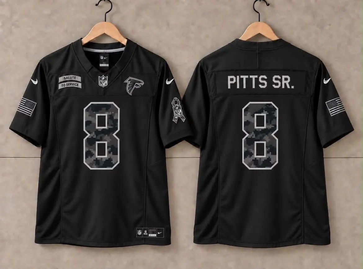 ATLANTA FALCONS KYLE PITTS SR BLACK SALUTE TO SERVICE JERSEY