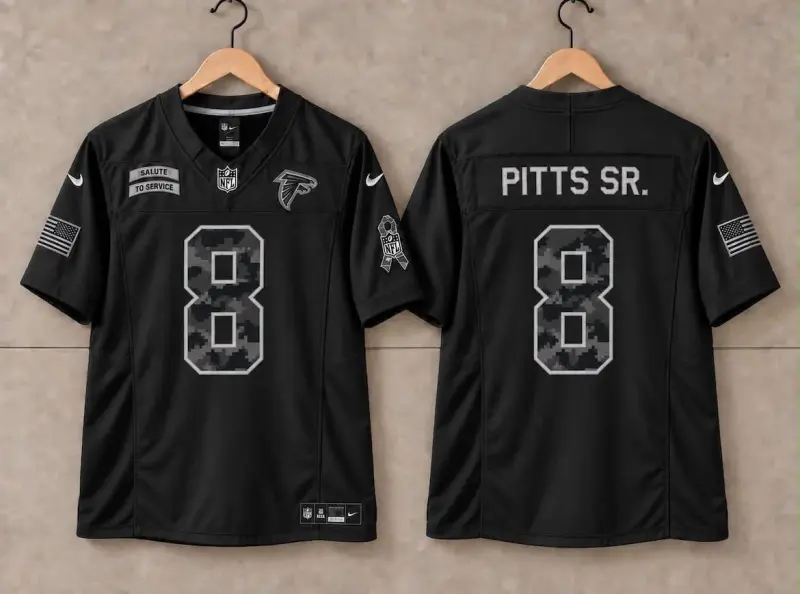 ATLANTA FALCONS KYLE PITTS SR BLACK SALUTE TO SERVICE JERSEY