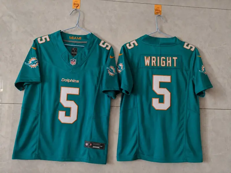 MIAMI DOLPHINS JAYLEN WRIGHT BLUE JERSEY