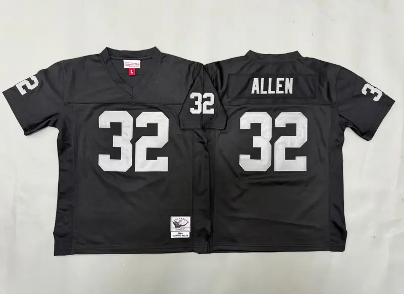 OAKLAND RAIDERS MARCUS ALLEN BLACK THROWBACK JERSEY