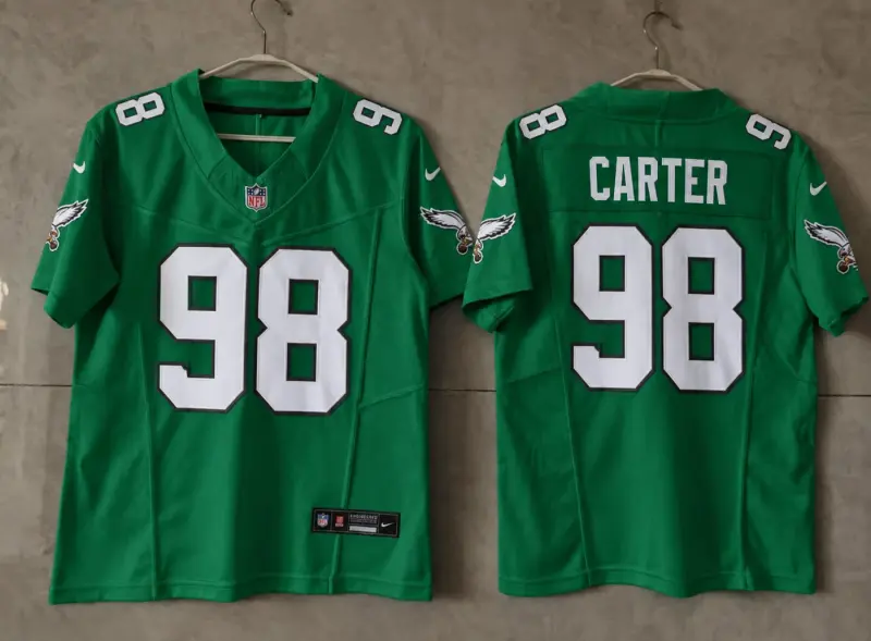 PHILADELPHIA EAGLES JALEN CARTER KELLY GREEN JERSEY