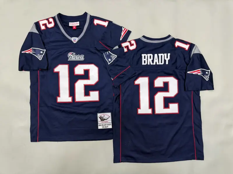 NEW ENGLAND PATRIOTS TOM BRADY BLUE VINTAGE JERSEY