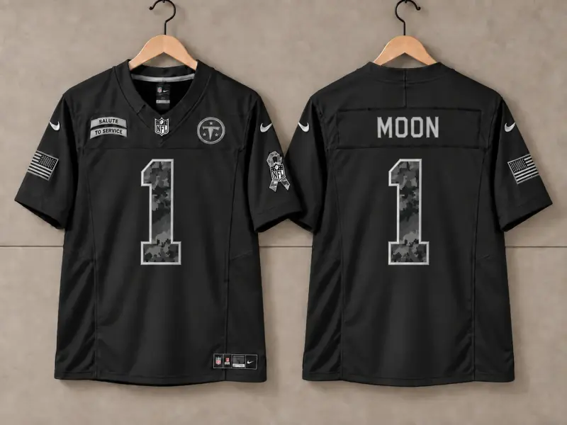 TENNESSEE TITANS WARREN MOON BLACK SALUTE TO SERVICE JERSEY