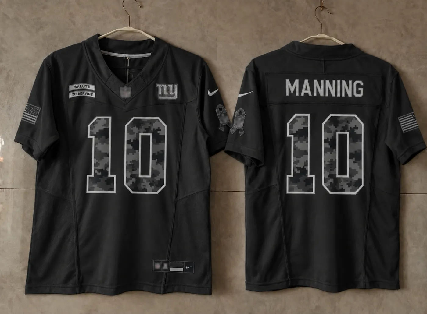 NEW YORK GIANTS ELI MANNING BLACK SALUTE TO SERVICE JERSEY