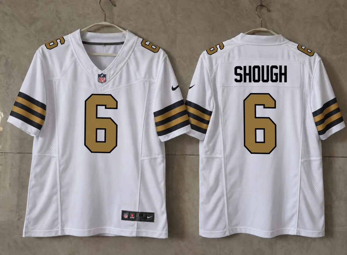 NEW ORLEANS SAINTS TYLER SHOUGH WHITE JERSEY