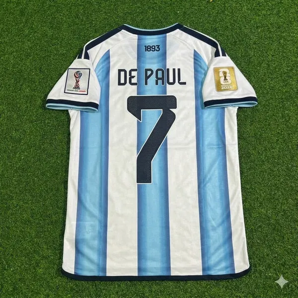 2026 WORLD CUP RODRIGO DE PAUL TEAM ARGENTINA BLUE JERSEY