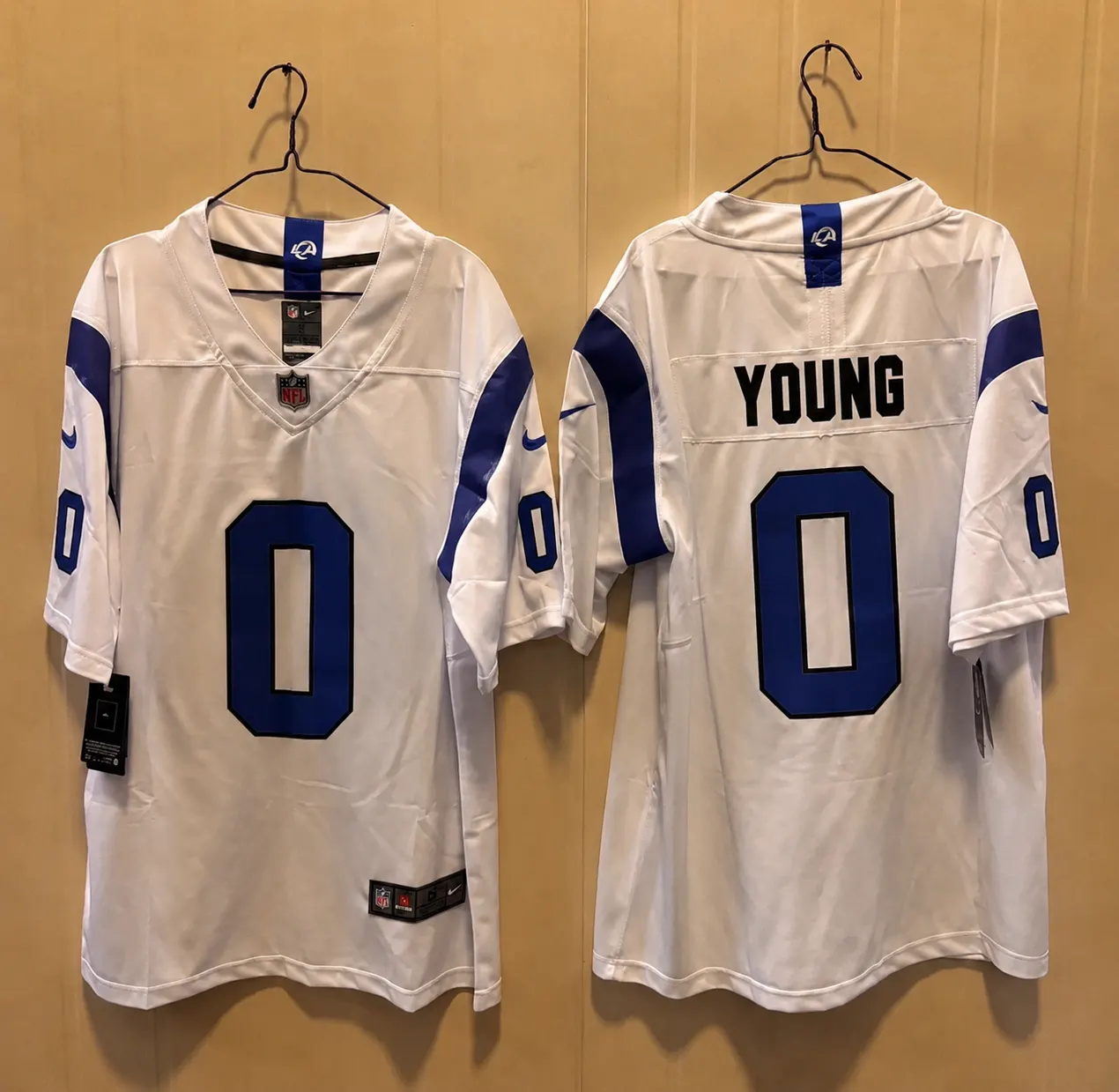 LOS ANGELES RAMS BYRON YOUNG WHITE JERSEY