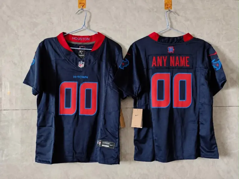 HOUSTON TEXANS CUSTOM BLUE RETRO JERSEY