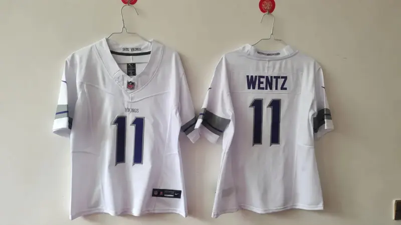 MINNESOTA VIKINGS CARSON WENTZ SNOW WHITE JERSEY