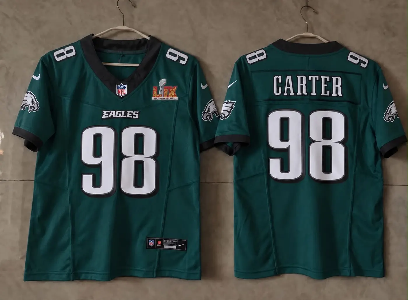 PHILADELPHIA EAGLES JALEN CARTER SUPER BOWL JERSEY 
