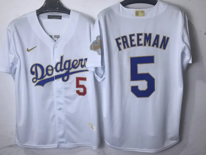 Los Angeles Dodgers Freddie Freeman White and Gold Jersey
