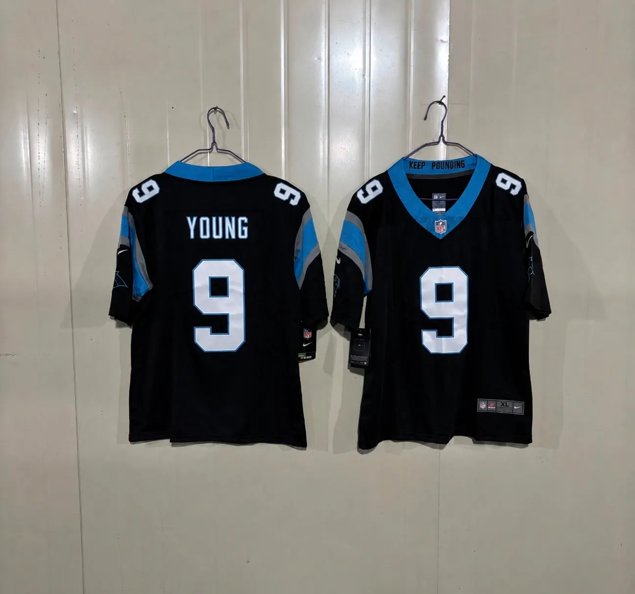 CAROLINA PANTHERS BRYCE YOUNG BLACK JERSEY