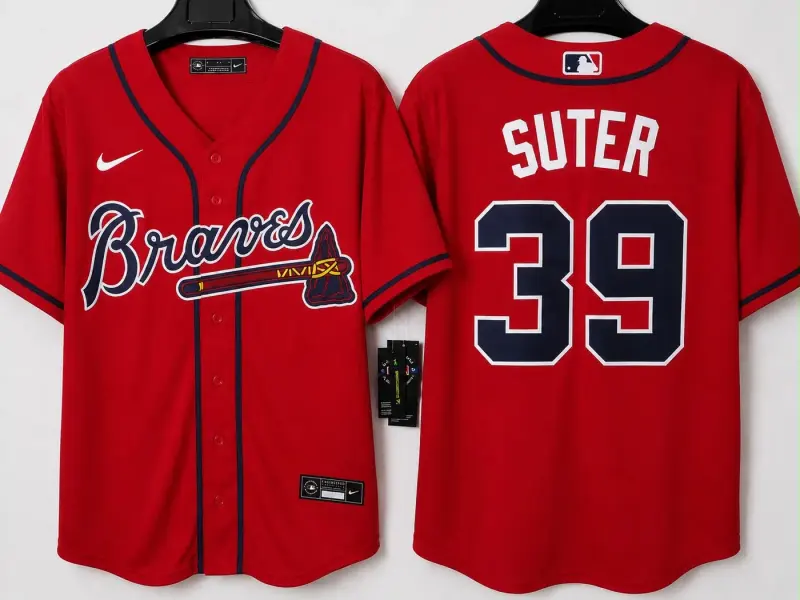 ATLANTA BRAVES BRENT SUTER RED JERSEY