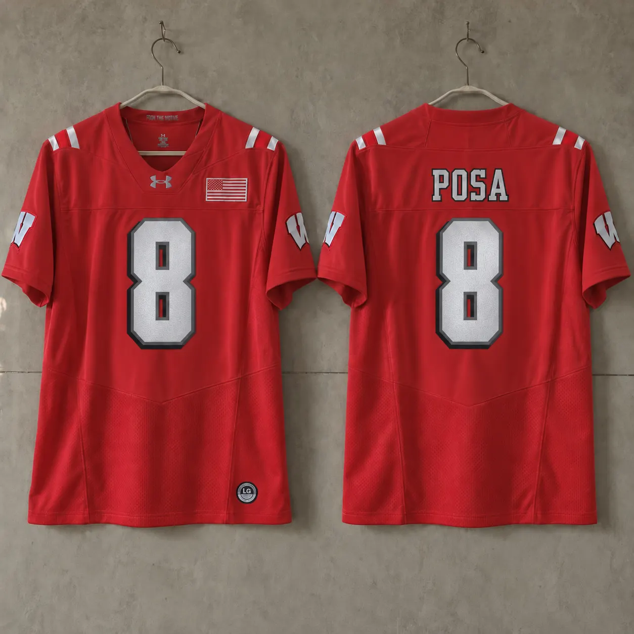 WISCONSIN BADGERS MASON POSA RED JERSEY