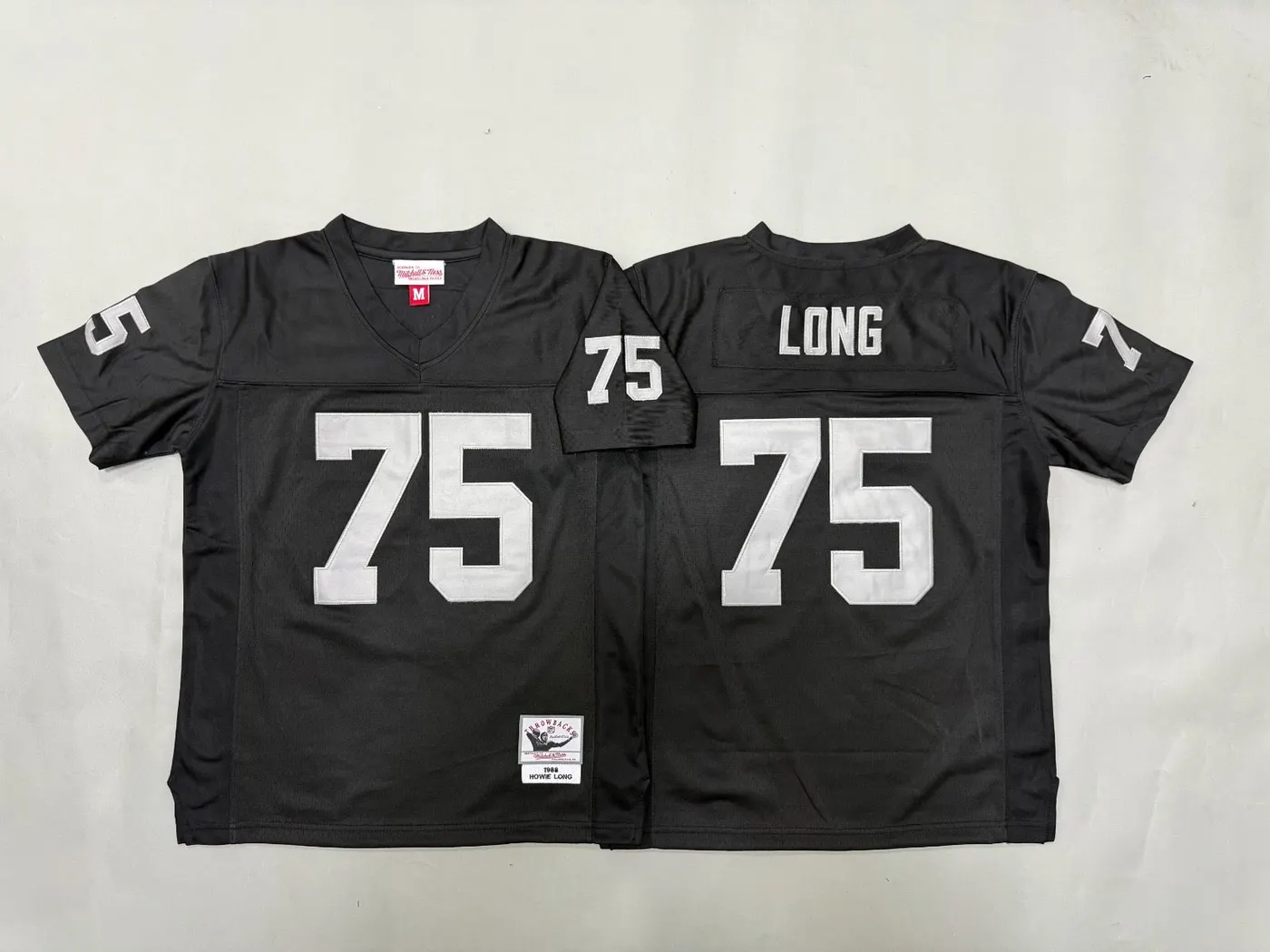 OAKLAND RAIDERS HOWIE LONG BLACK THROWBACK JERSEY