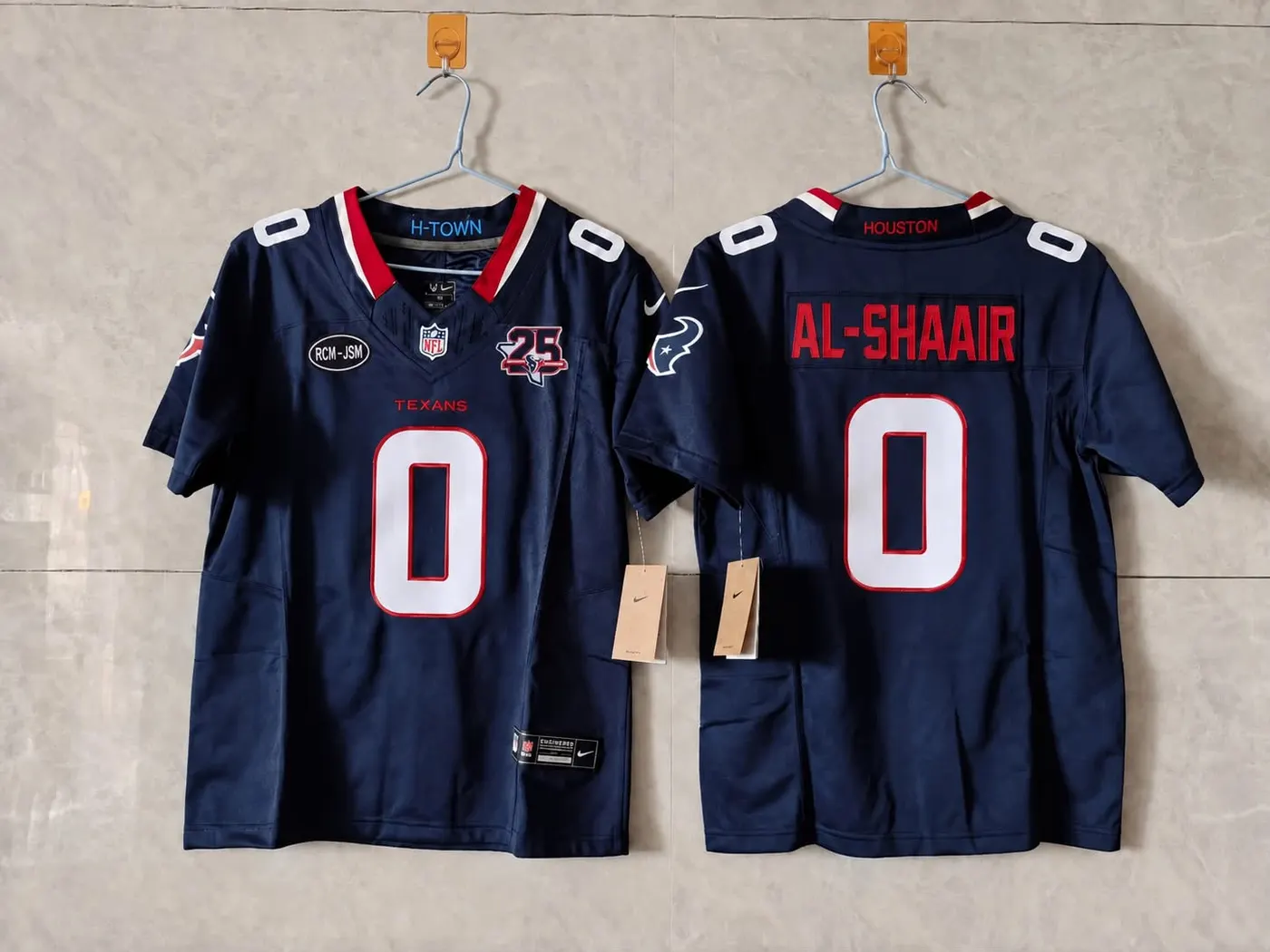 HOUSTON TEXANS AZEEZ AL-SHAAIR BLUE 25 YEAR ANNIVERSARY JERSEY