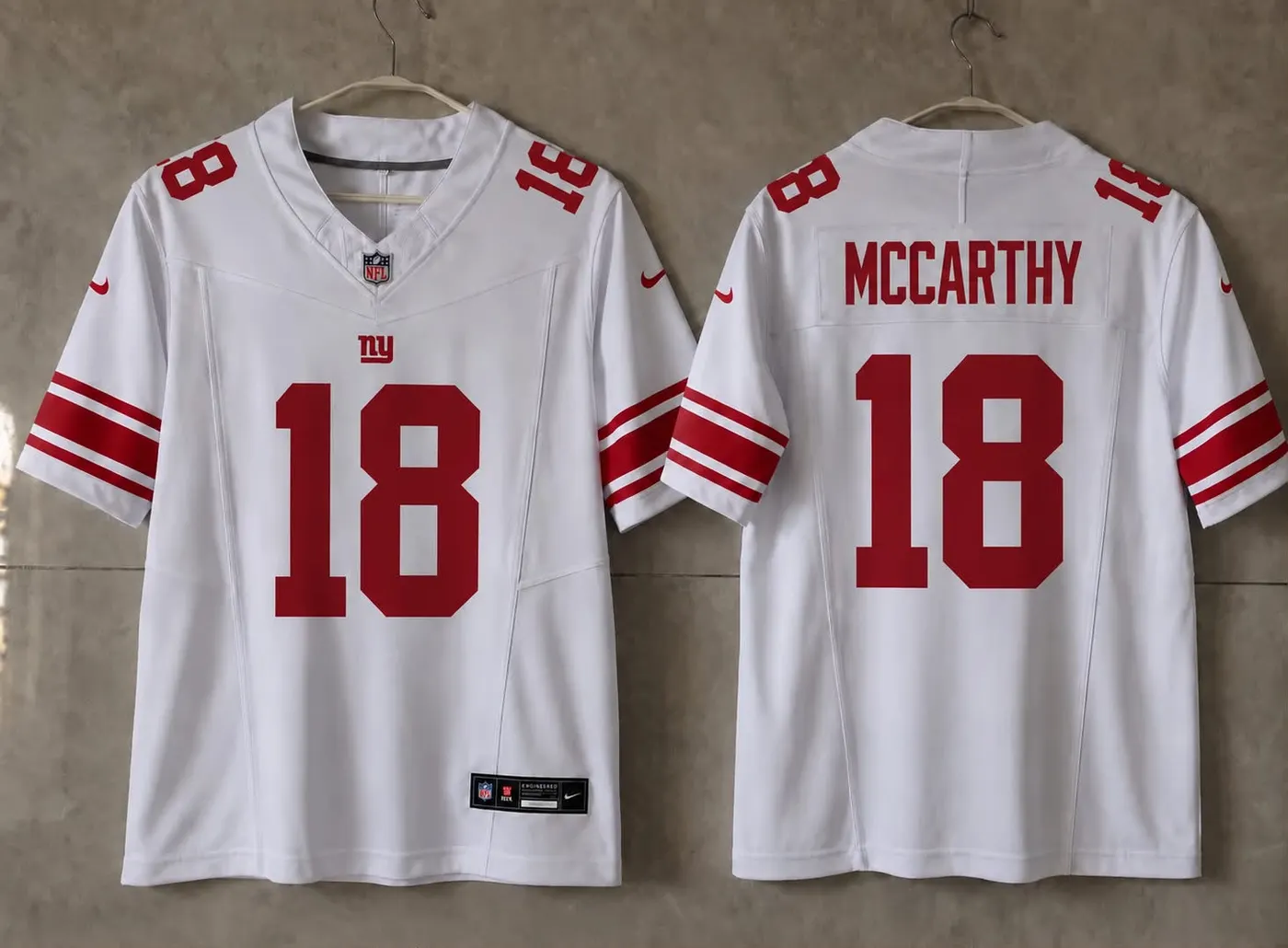 NEW YORK GIANTS JJ MCCARTHY WHITE JERSEY