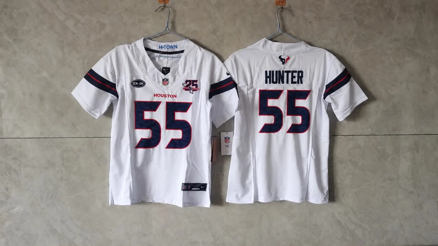 HOUSTON TEXANS DANIELLE HUNTER WHITE 25 YEAR ANNIVERSARY JERSEY