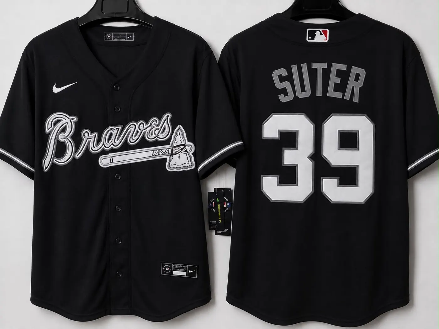 ATLANTA BRAVES BRENT SUTER BLACK JERSEY