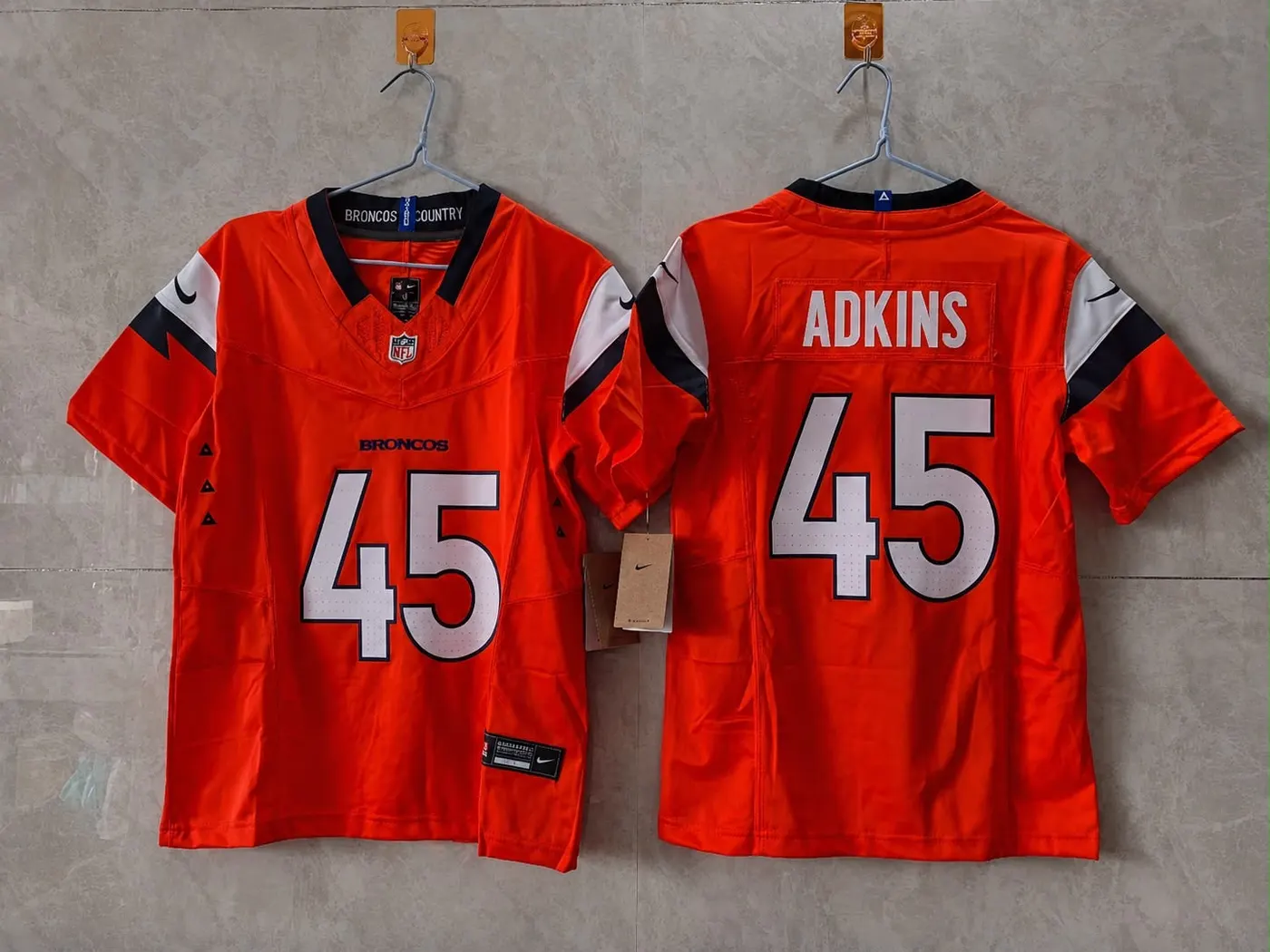 DENVER BRONCOS NATE ADKINS ORANGE JERSEY