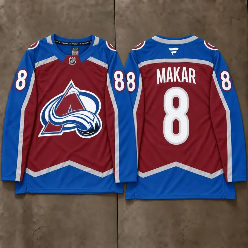 COLORADO AVALANCHE CALE MAKAR BLUE JERSEY