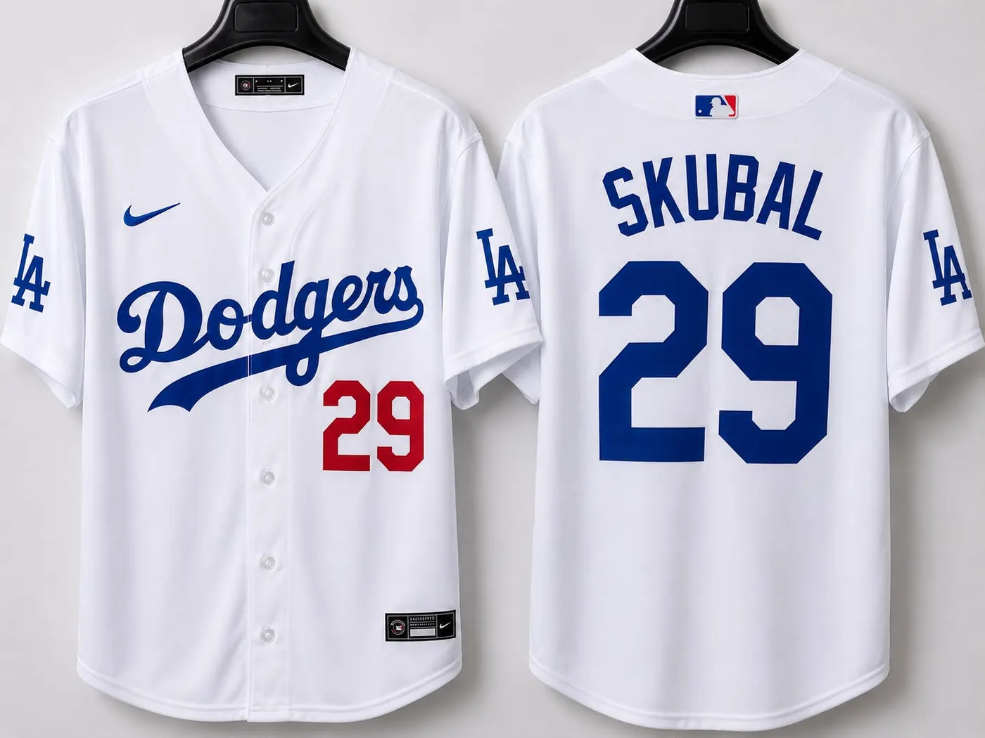 LOS ANGELES DODGERS TARIK SKUBAL WHITE JERSEY