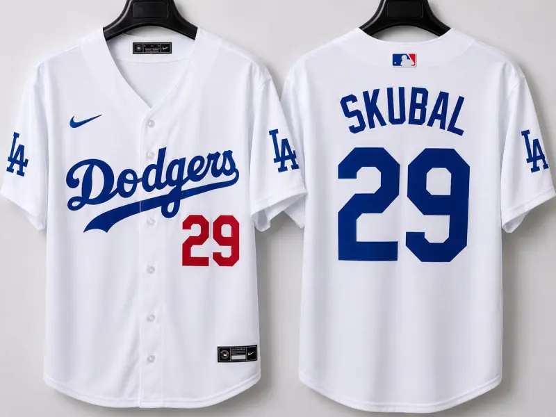 LOS ANGELES DODGERS TARIK SKUBAL WHITE JERSEY