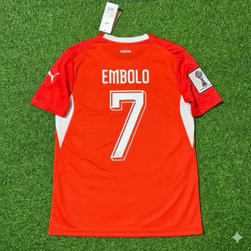 2026 WORLD CUP BREEL EMBOLO TEAM SWITZERLAND RED JERSEY