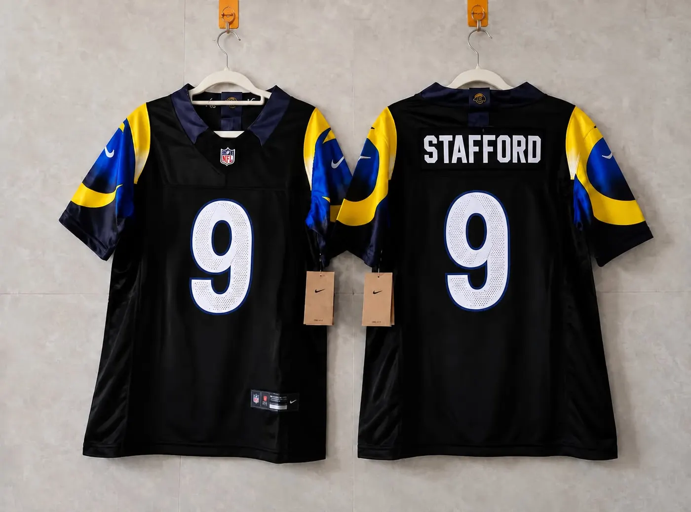 LOS ANGELES RAMS MATTHEW STAFFORD BLACK JERSEY