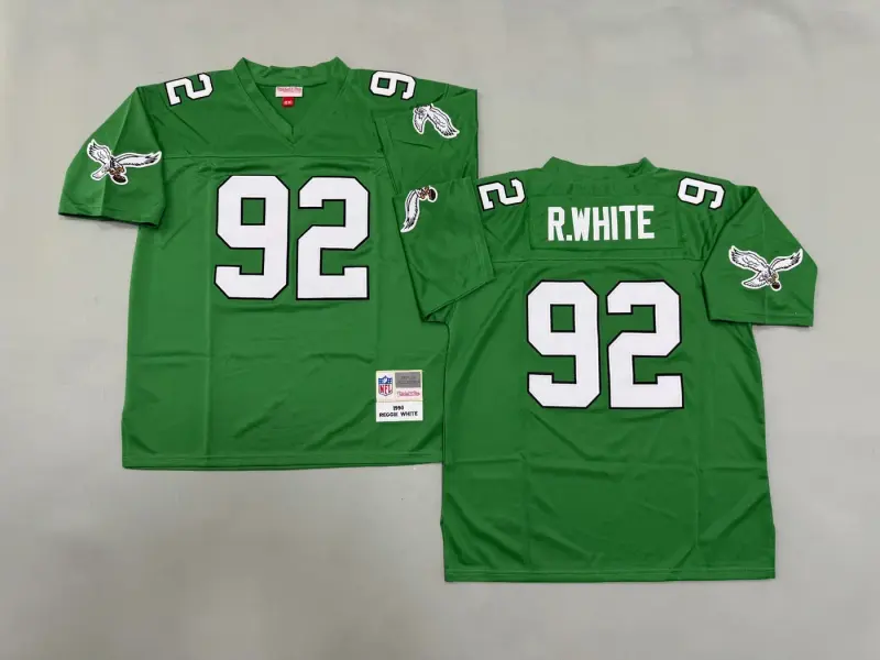 PHILADELPHIA EAGLES REGGIE WHITE GREEN VINTAGE JERSEY