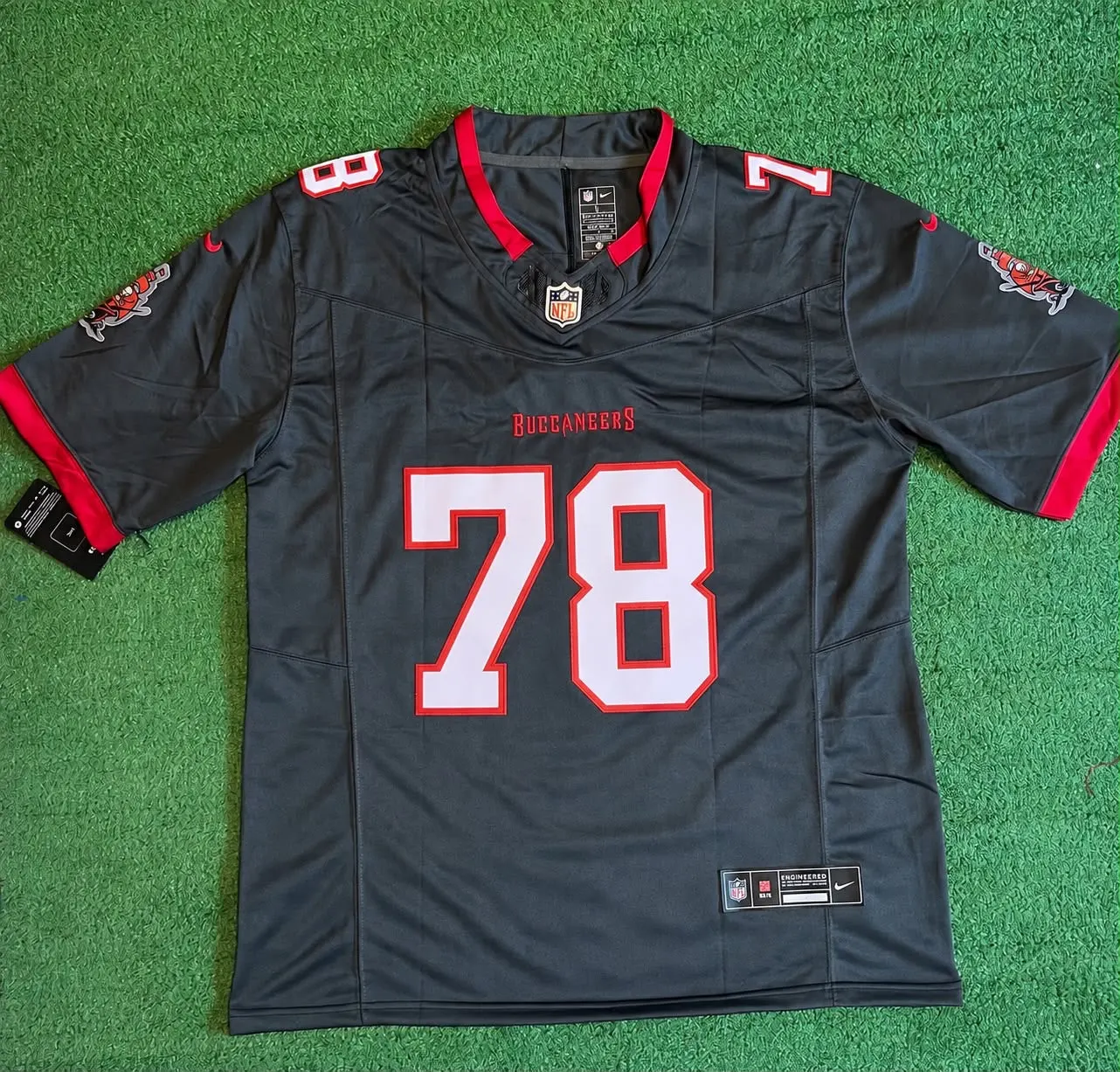 TAMPA BAY BUCCANEERS TRISTIAN WIRFS BLACK JERSEY