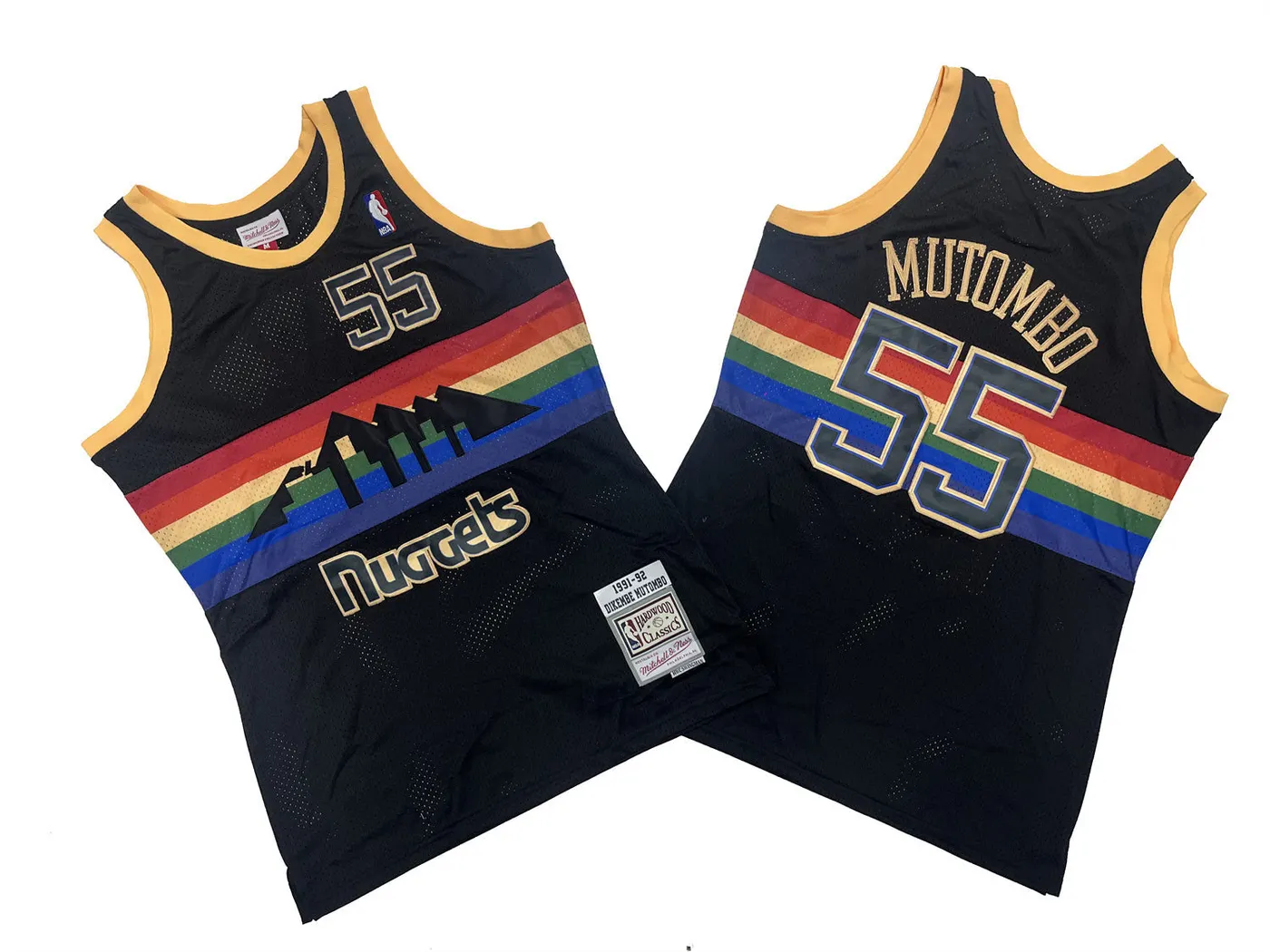 DENVER NUGGETS DIKEMBE MUTOMBO BLACK VINTAGE JERSEY