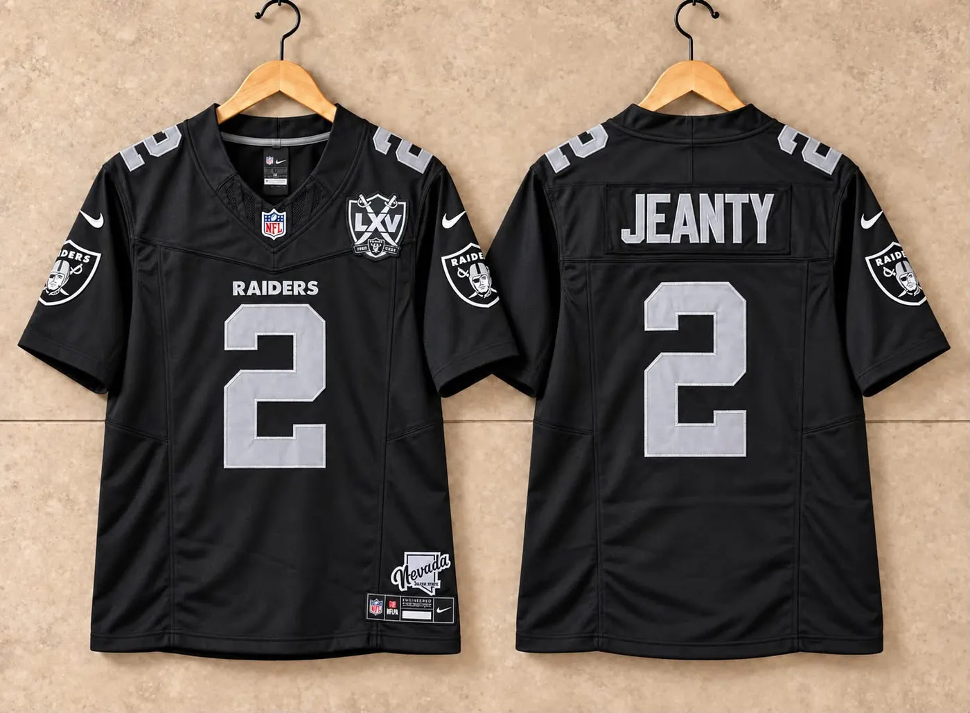 LAS VEGAS RAIDERS ASHTON JEANTY BLACK JERSEY ￼