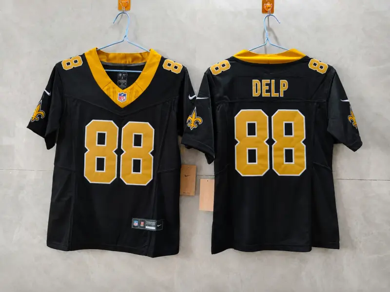 NEW ORLEANS SAINTS OSCAR DELP BLACK JERSEY