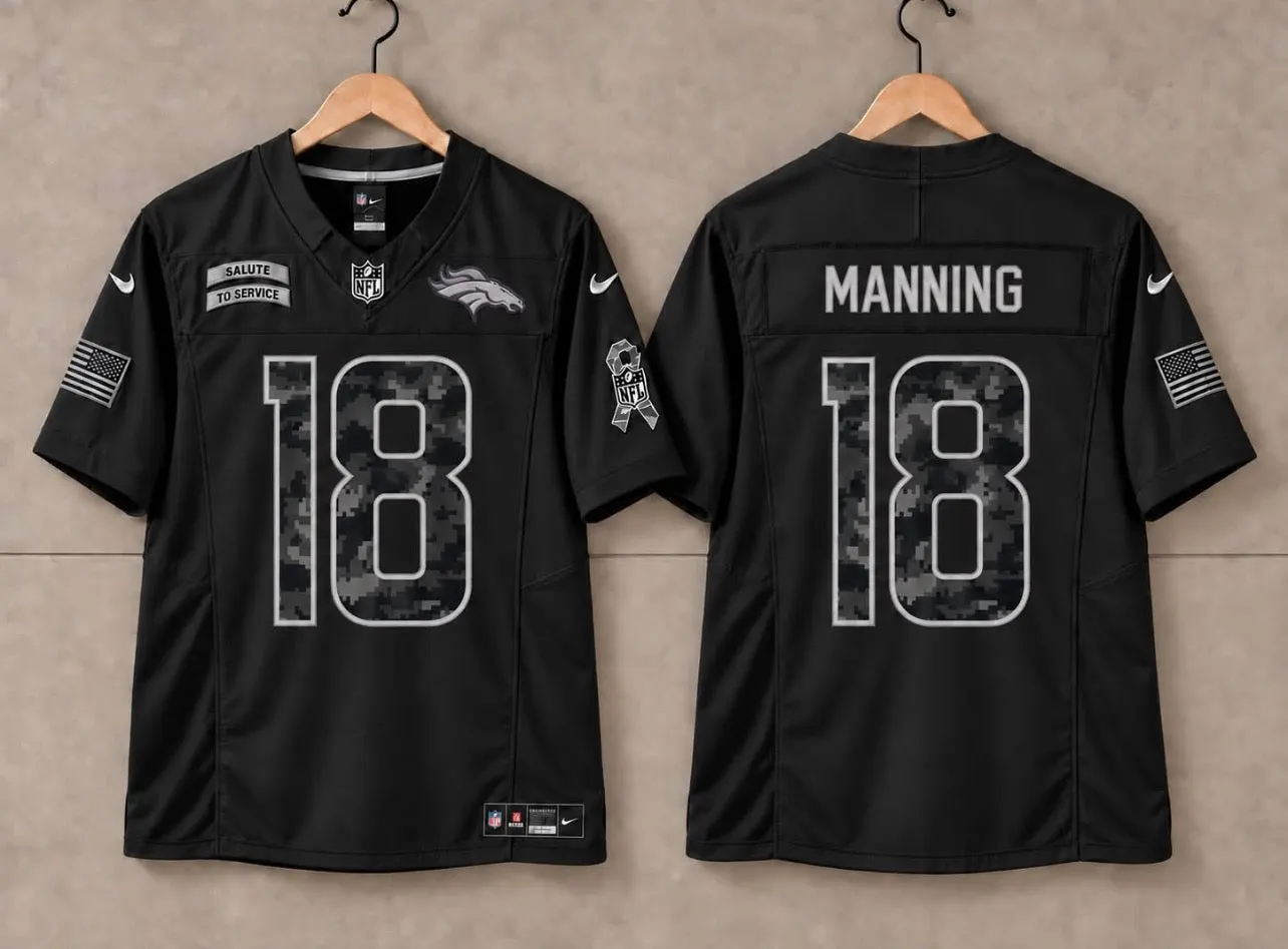 DENVER BRONCOS PEYTON MANNING BLACK SALUTE TO SERVICE JERSEY 
