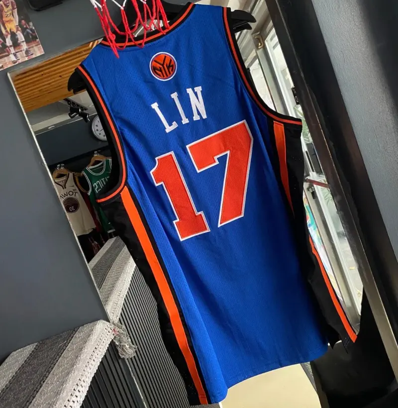 NEW YORK KNICKS JEREMY LIN BLUE JERSEY