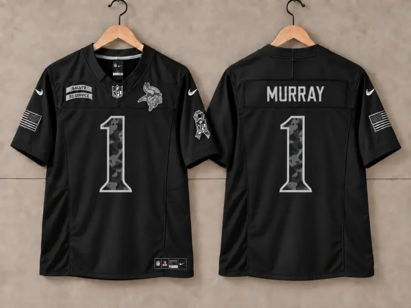 MINNESOTA VIKINGS KYLER MURRAY BLACK SALUTE TO SERVICE JERSEY