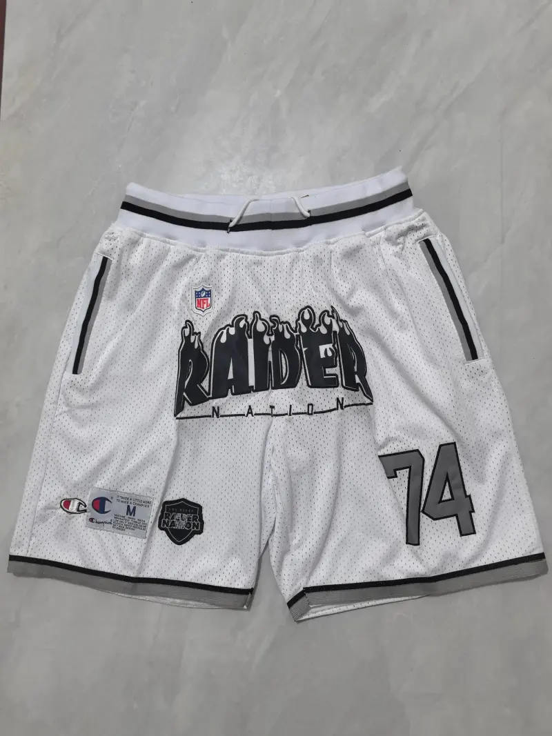 LAS VEGAS RAIDERS WHITE SHORTS