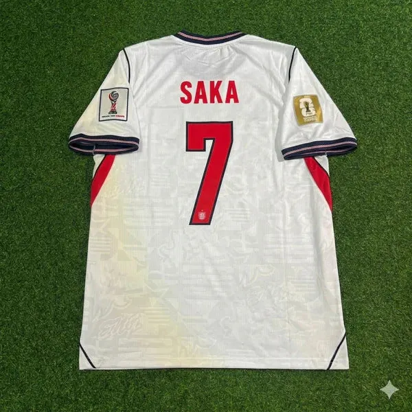 2026 WORLD CUP BUKAYO SAKA TEAM ENGLAND WHITE JERSEY