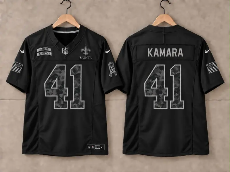 NEW ORLEANS SAINTS ALVIN KAMARA BLACK SALUTE TO SERVICE JERSEY