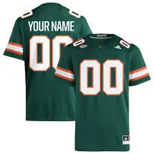 MIAMI HURRICANES GREEN CUSTOM JERSEY