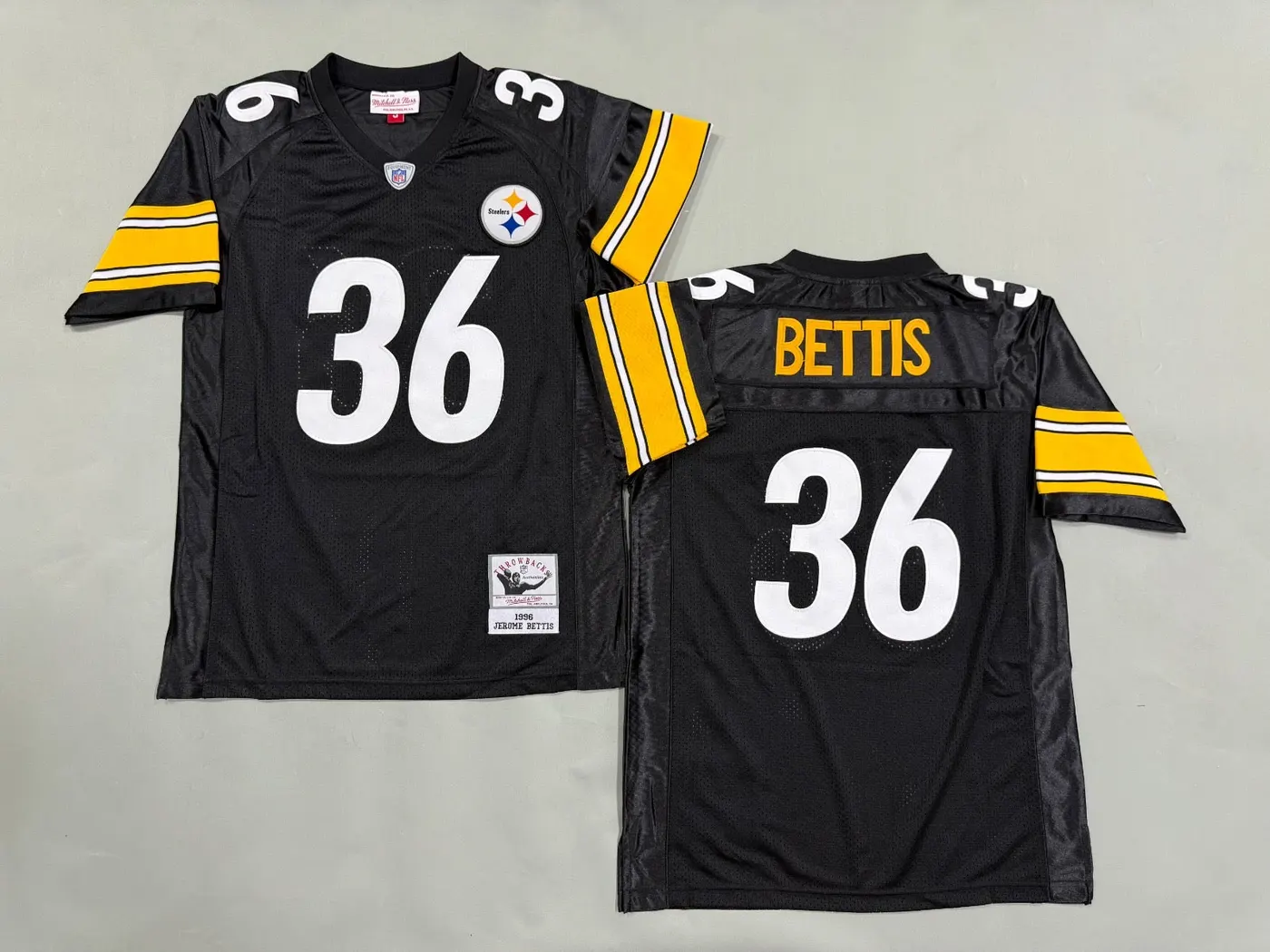 PITTSBURGH STEELERS JEROME BETTIS BLACK VINTAGE JERSEY