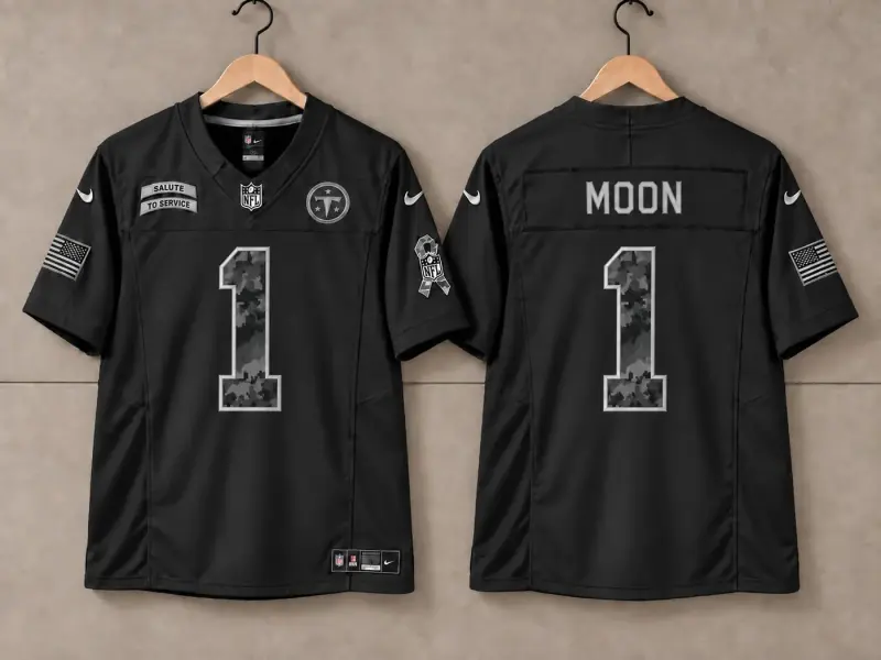 TENNESSEE TITANS WARREN MOON BLACK SALUTE TO SERVICE JERSEY