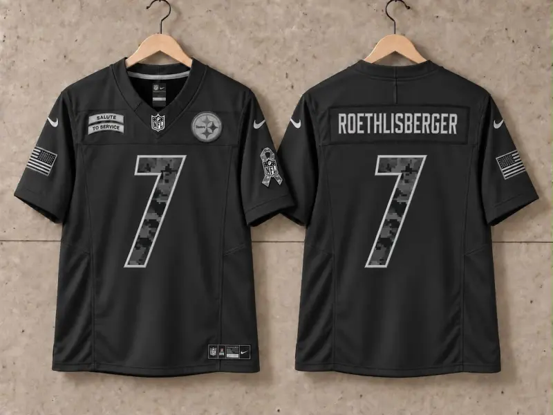 PITTSBURGH STEELERS BEN ROETHLISBERGER BLACK SALUTE TO SERVICE JERSEY