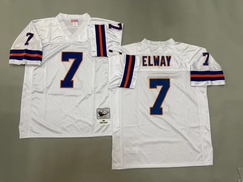 DENVER BRONCOS JOHN ELWAY WHITE VINTAGE JERSEY