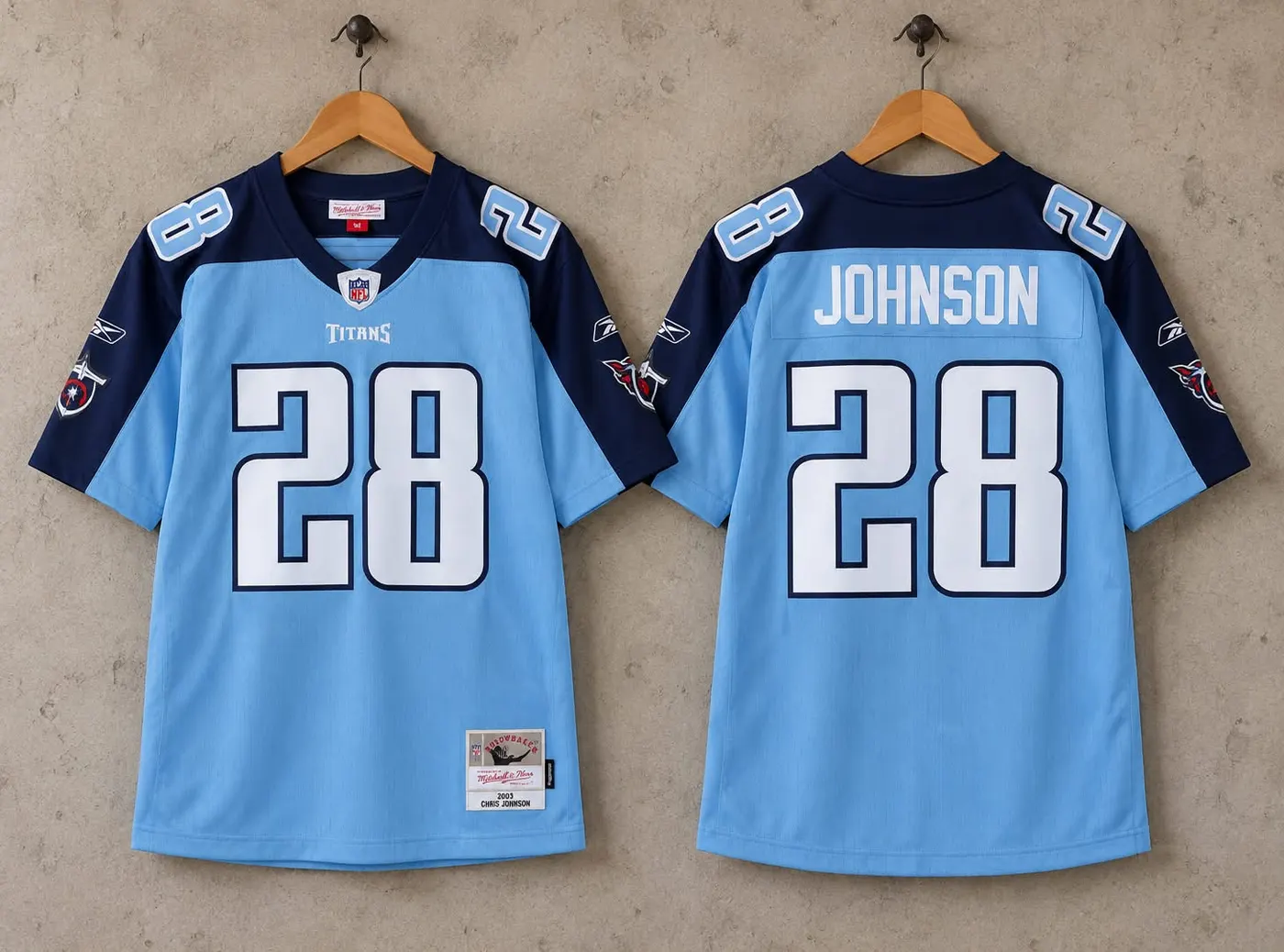 TENNESSEE TITANS CHRIS JOHNSON VINTAGE JERSEY BLUE 