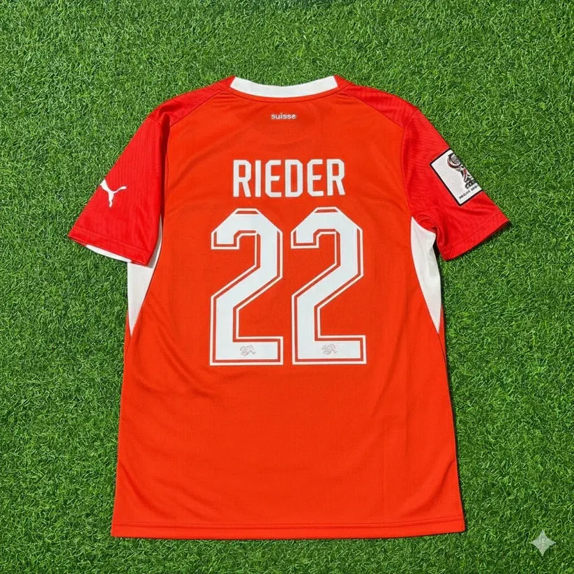 2026 WORLD CUP FABIAN RIEDER TEAM SWITZERLAND RED JERSEY